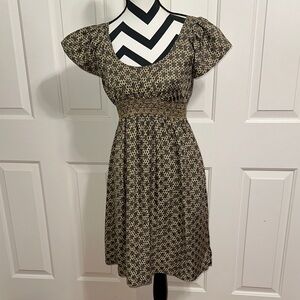 Corey Lynn Calter Gray Patterned Silk Dress